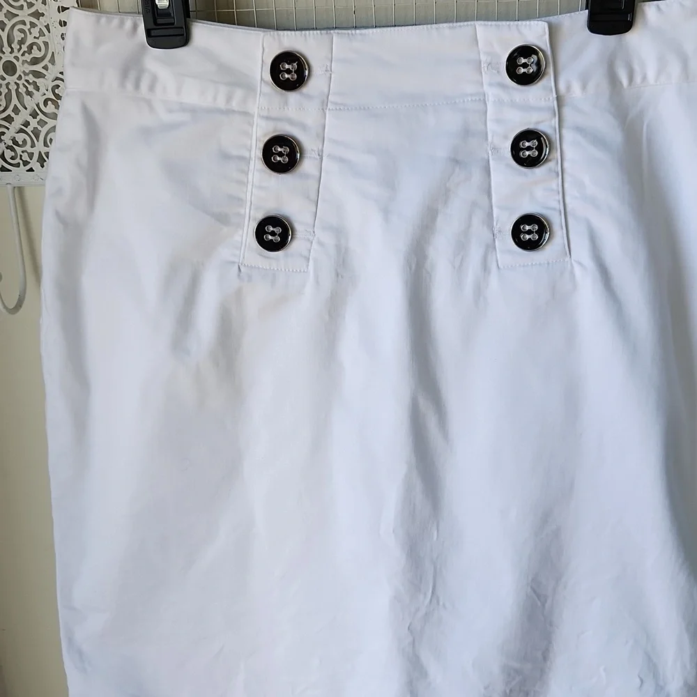 Luciano Dante‎ Nautical Style Cotton Blend Skirt sz 8 white beachy sailor